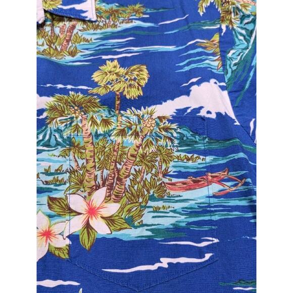 Vintage Hilo Hattie The Hawaiian Original Shirt size XL Blue A004173 - Picture 5 of 7